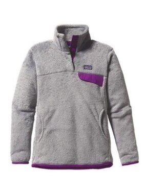 Patagonia Snap Synchilla Women's Size Medium Fleece Snap T Pullover EUC Gray